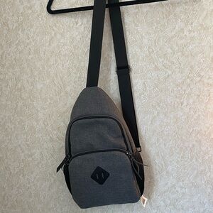 Gray Crossbody Sling Bag / Bottle carrier/ Diaper bag - Casual Everyday Carry